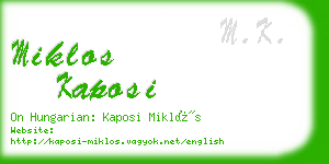 miklos kaposi business card